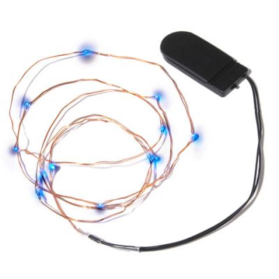 Moon Lights LED - Silver Plated Copper Wire - 12 Blue Lights