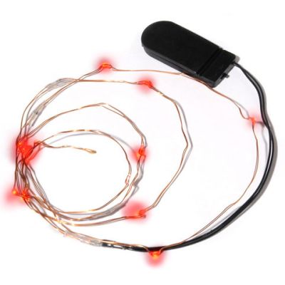 Moon Lights LED - Silver Plated Copper Wire - 12 Red Lights