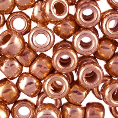 Pony Beads, 9x6mm, Metallic Copper-Plated (144 Pieces)