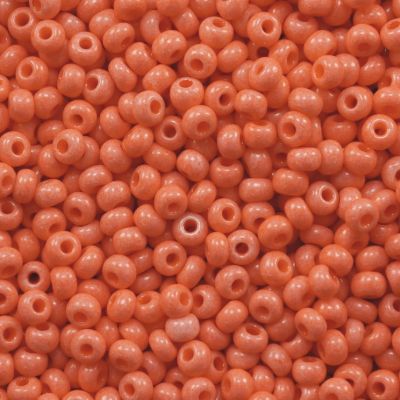 Czech Round Seed Beads, Glass - Opaque Coral, Choose Size