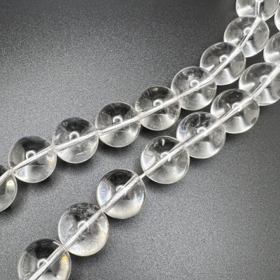 18mm Smooth Round, Natural Crystal Quartz Beads (16" Strand)