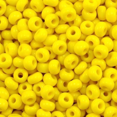 Czech Seed Beads Size 6/0 - Opaque Dark Yellow (Approx. 1/2 LB , 250 Grams)