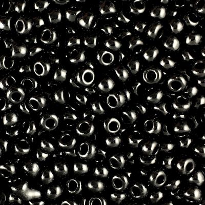 Czech Seed Beads Size 6/0 - Opaque Black (Approx. 1/2 LB , 250 Grams))