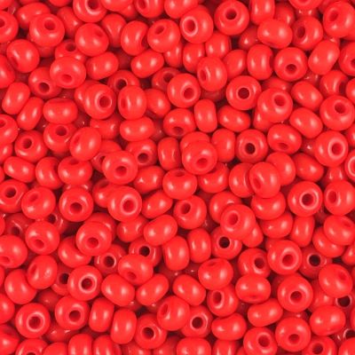 Czech Seed Beads Size 8/0 - Opaque Bright Red (Approx. 1/2 LB , 250 Grams)