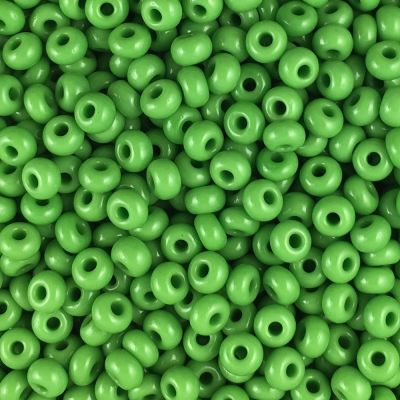 Czech Round Seed Beads, Glass - Opaque Light Green, Choose Size
