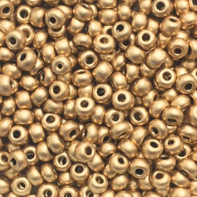 Czech Seed Beads, Round, Matte Gold (CHOOSE SIZE)