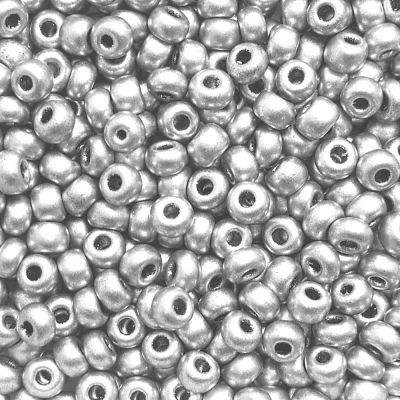 Czech Seed Beads, Round, Matte Silver (CHOOSE SIZE)