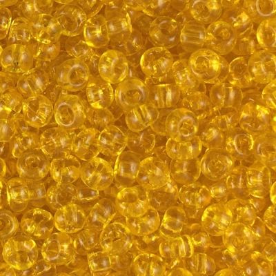 Czech Seed Beads Size 6/0 - Transparent Light Topaz (Approx. 1/2 LB , 250 Grams)