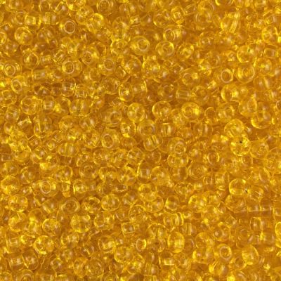 Czech Seed Beads Size 11/0 - Transparent Light Topaz (Approx. 1/2 LB , 250 Grams)
