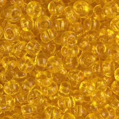 Czech Round Seed Beads, Glass - Transparent Light Topaz, Choose Size