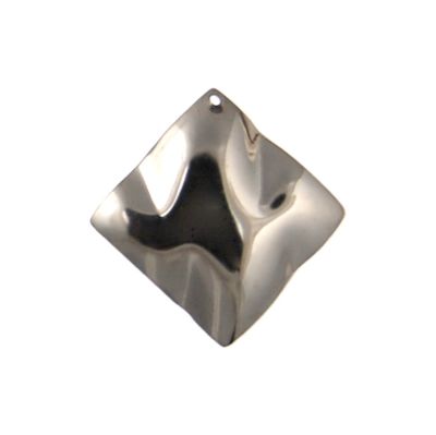 Vintage Textured Square Silver Plated Charms - 35mm x 35mm (36PCS)