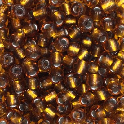 Silver-Lined Rocailles Size 6/0 - Dark Gold, 1LB (500 Grams)