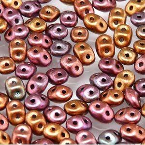 Superduo Czech Glass Beads - Violet Rainbow - 2.5x5mm (Approx. 25 Grams or 360 Beads)