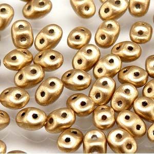 Superduo Czech Glass Beads - Bronze Pale Gold - 2.5x5mm (Approx. 25 Grams or 360 Beads)