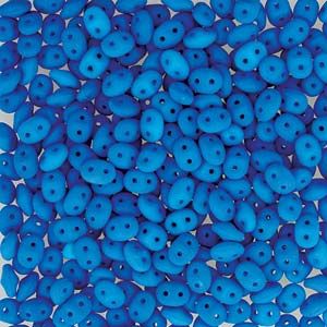Superduo Czech Glass Beads - Neon Turquoise - 2.5x5mm (Approx. 25 Grams or 360 Beads)