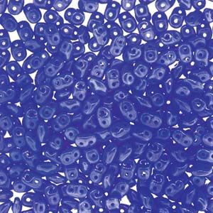 Superduo Czech Glass Beads - Opaque Blue - 2.5x5mm (Approx. 25 Grams or 360 Beads)