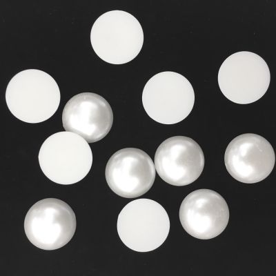 Flatback White Pearl, 25mm Round, Pearl Luster (24 Pieces)
