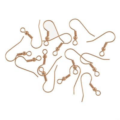 Fish Hook Earwire w/ Spring & Bead, Copper-Plated (72 Pieces)