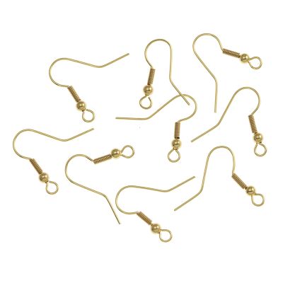 BULK PACK! Fish Hook Earwire w/ Spring & Bead, Gold-Plated (720 Pieces )