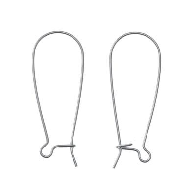 Kidney Earwire, 32mm (1-1/4"), Imitation Rhodium (72 Pieces)