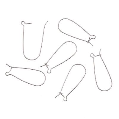 Kidney Earwire, 32mm (1-1/4"), Imitation Rhodium (72 Pieces)
