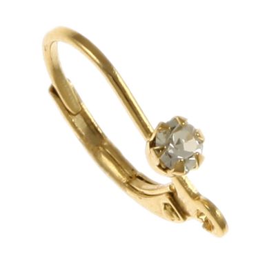 Leverback Earring w/ Rhinestone (Gold-Plated) (24 Pieces)