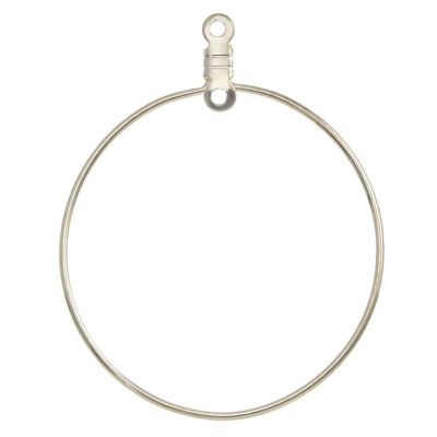 Wire Hoop w/ 2 Loops 1.5", Silver-Plated (36 Pieces)