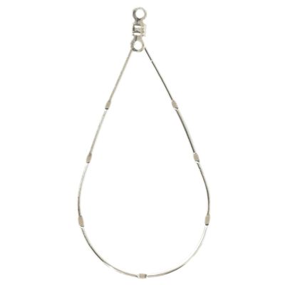 Teardrop Hoop, Notched w/ 2 Loops, 45 x 25mm, Sterling Silver-Plate (36 Pieces)