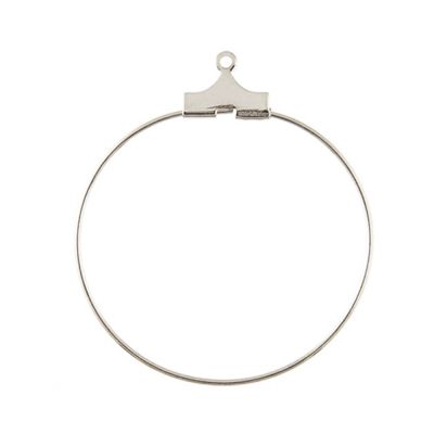 Wire Beading Hoop 1" Silver (36 Pieces)