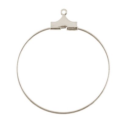 Wire Beading Hoop 1-1/4", Silver-Plated (36 Pieces)