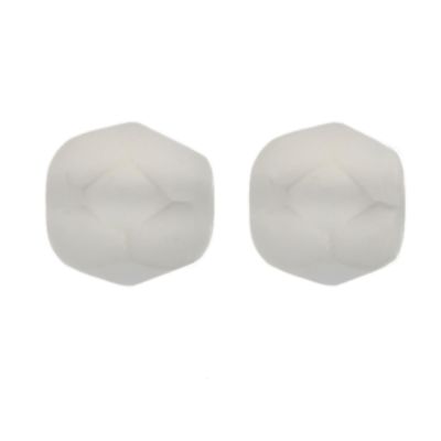 Fire-Polish Glass, Round Faceted Bead-Choose Size (Frosted Crystal AB)