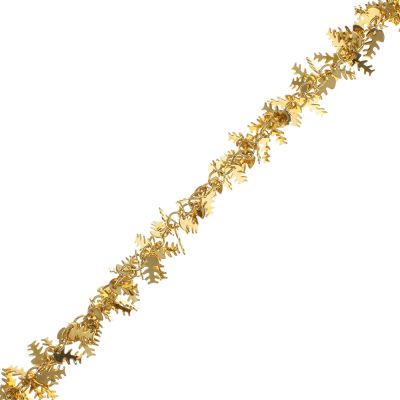 Chain with Mini Gold Fish Bone Charms, Steel, Gold (Per Foot)