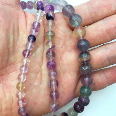 Smooth Round, Rainbow Fluorite Beads, Choose Size (16" Strand)
