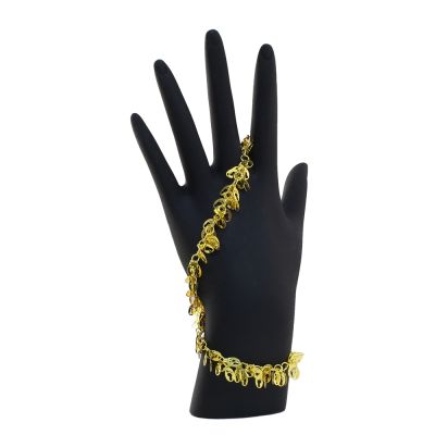 Chain with Footprint Charms, Steel, Gold (Per Foot)