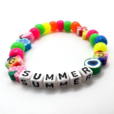 Project: Funtime Neon Bead Bracelet With Letter Beads