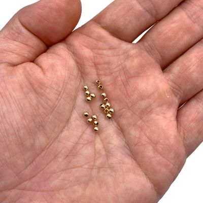 2.5mm Smooth Round Beads, 14K Gold Filled (50 Pieces)