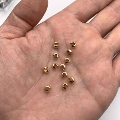 4mm Crimp Bead Covers, Gold Filled (20 Pieces)