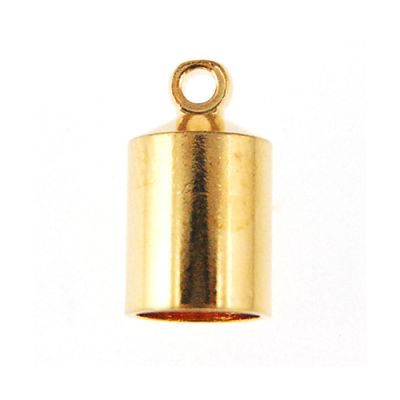 7mm End Cap w/ Loop, 5.5mm Inner Diameter, Gold-Plated (24 Pieces)