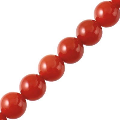 14mm Smooth Round, Red Carnelian Stone Beads (16" Strand)