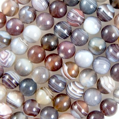 12mm Smooth Round Botswana Agate Beads (16" Strand)