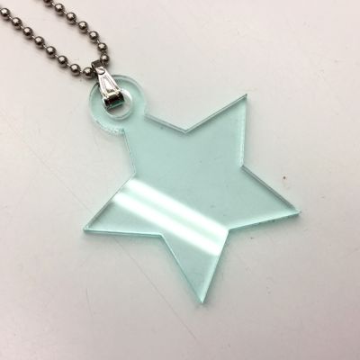 Acrylic Pendant, Green Tint, Star (Each)