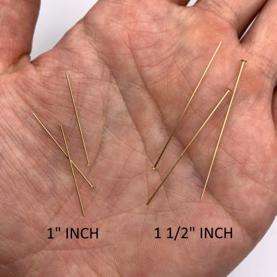 BULK! 1" Inch Flat Headpin, 24 GA Thickness (.020"), 14K Gold-Filled (50 Pieces)