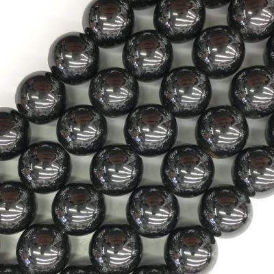 12mm Smooth Round, Hematite Beads (16" Strand)