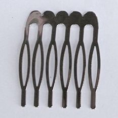 Metal Hair Comb (6 Teeth) 30mm x 40mm (12 Pieces)