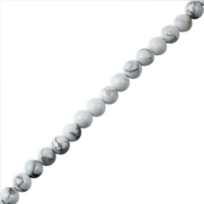 3mm Smooth Round, Howlite White Beads (16" Strand)