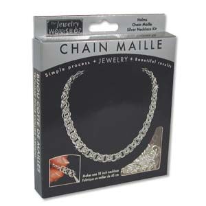 Chain Maille Jewelry Kit - Necklace Helm (Silver)