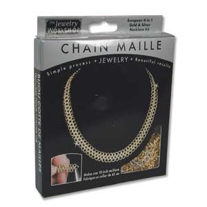 Chain Maille Jewelry Kit - Necklace 4 in 1 (Gold & Silver)