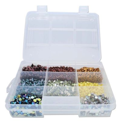 Keeper Box, Small Bead Organizer, 9 Compartments, 7 3/8 x 5 1/4" (Each)