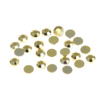 Acrylic Rhinestone, Gold Metallic, 5mm (SS20), Faceted Round, Flatback (288 Pieces)