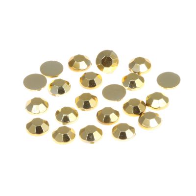 Acrylic Rhinestone, Gold Metallic, 6mm (SS30), Faceted Round, Flatback (288 Pieces)